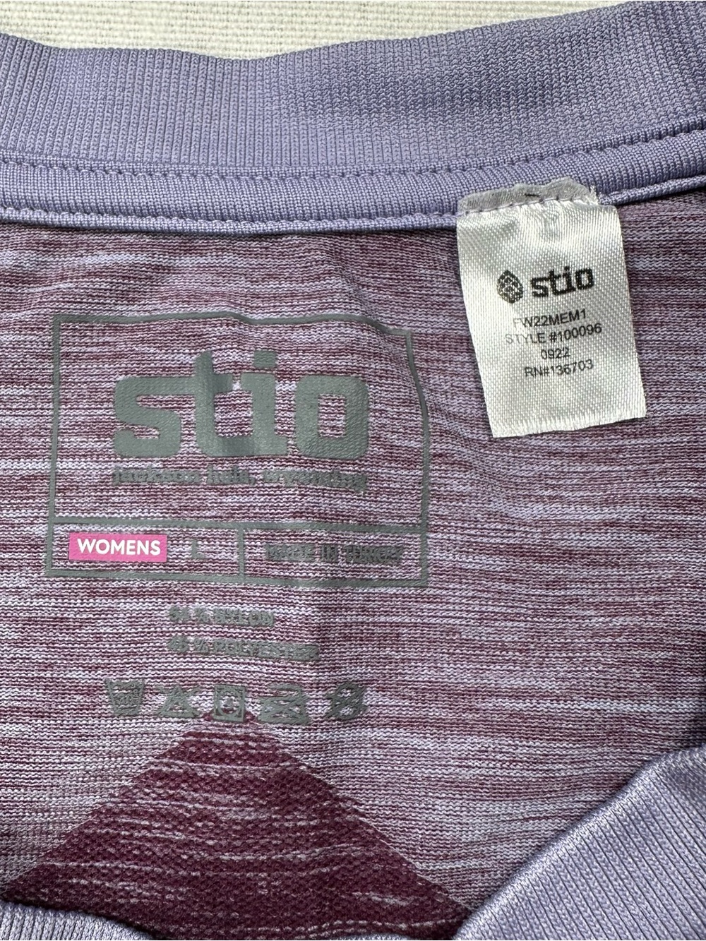 Stio Womens Basis Seamless Tech Crew Long Sleeve Top Purple Large Activewear - Picture 9 of 13